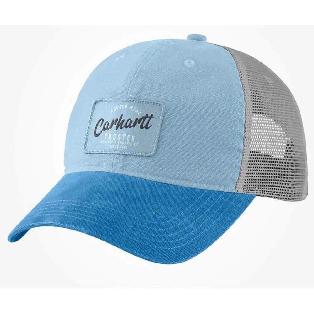 Carhartt Cotton Mesh-Back Cap One Size Baby Blue & Gray Trucker Women's